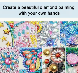 Diamond Painting 6 Stück Blumenstrauss Schmetterlinge
